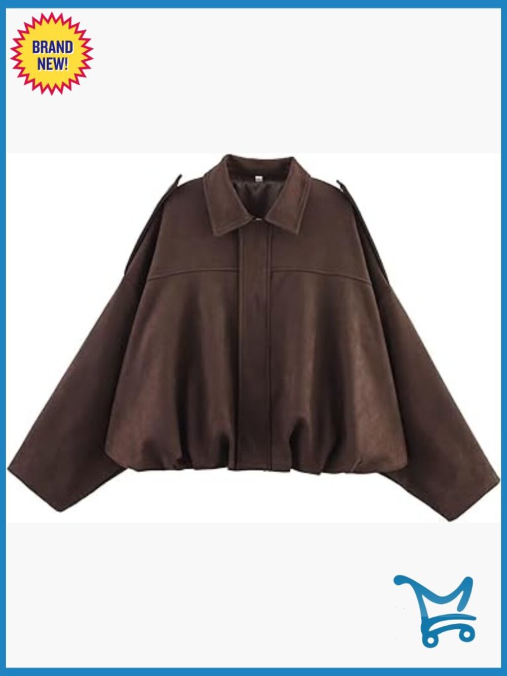 Faux Suede Oversized Bomber Jacket Lapel Zip Up Pilot Coat Streetwear